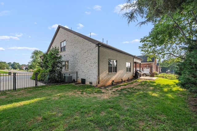 2743 Crowne Pointe Dr, Murfreesboro, TN 37130 - rear view of house featuring brick siding, crawl space, and central AC unit