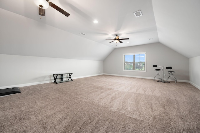2743 Crowne Pointe Dr, Murfreesboro, TN 37130 - bonus room with ceiling fan, carpet floors, lofted ceiling, and baseboards
