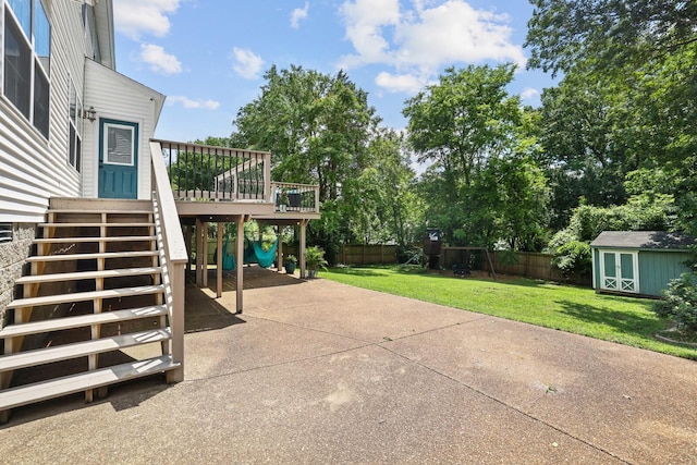 1514 Cardinal Ln, Mount Juliet, TN 37122 - view of patio / terrace with stairway, a deck, a playground, and driveway