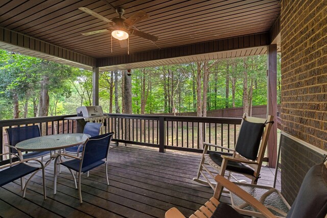 3006 Gracie Ann Dr, Greenbrier, TN 37073 - deck with a ceiling fan and outdoor dining area
