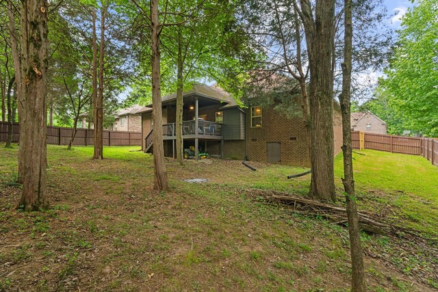 3006 Gracie Ann Dr, Greenbrier, TN 37073 - view of yard featuring a wooden deck and stairs