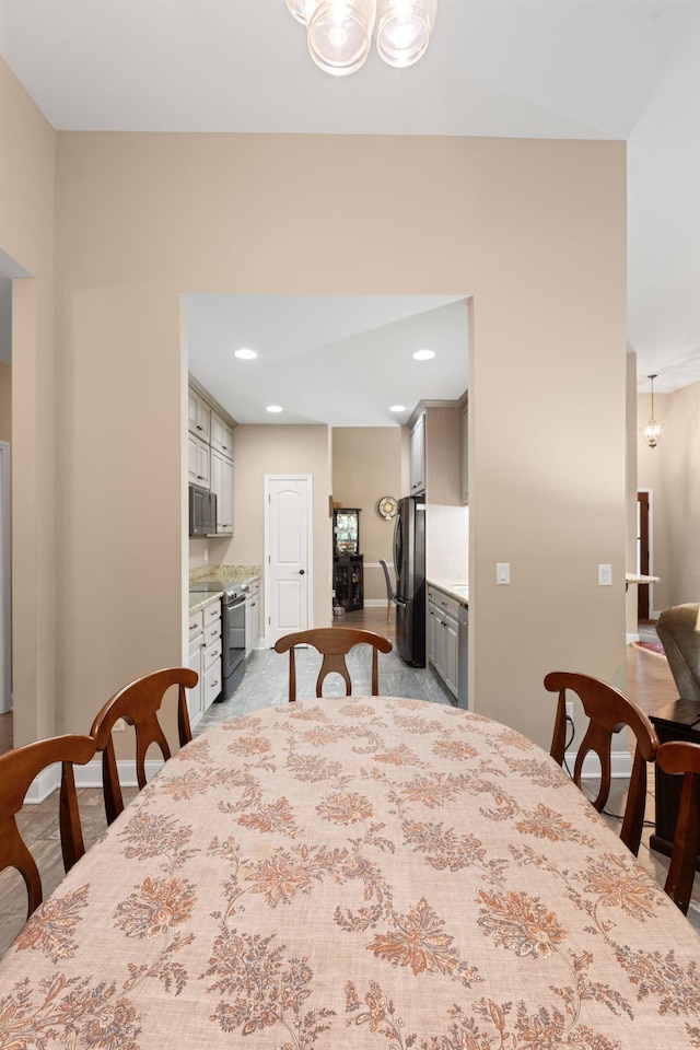 3006 Gracie Ann Dr, Greenbrier, TN 37073 - dining area featuring recessed lighting, baseboards, and a chandelier