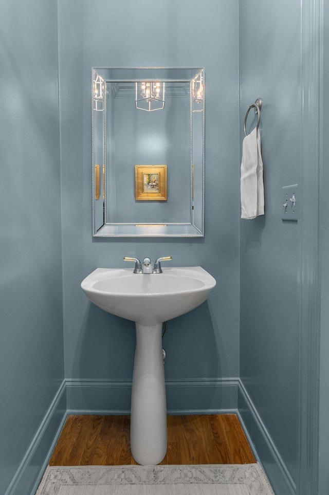 403 Butterfly Ct, Franklin, TN 37069 - bathroom with baseboards and wood finished floors