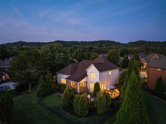 403 Butterfly Ct, Franklin, TN 37069 - aerial view of property and surrounding area with a heavily wooded area