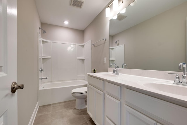 1207 Bridgett Way, Mount Juliet, TN 37122 - full bath featuring toilet, double vanity,  shower combination, tile patterned floors, and baseboards