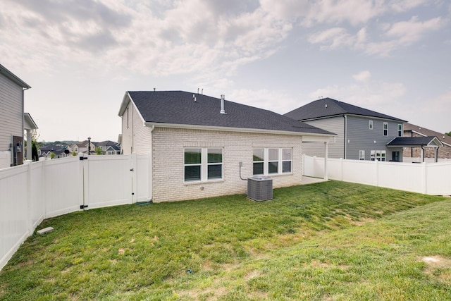 1207 Bridgett Way, Mount Juliet, TN 37122 - back of house featuring brick siding, central air condition unit, a gate, and roof with shingles