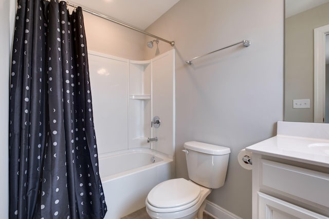1207 Bridgett Way, Mount Juliet, TN 37122 - bathroom with shower / bath combination with curtain, toilet, vanity, and baseboards