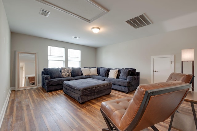 1207 Bridgett Way, Mount Juliet, TN 37122 - living area featuring wood-type flooring and attic access
