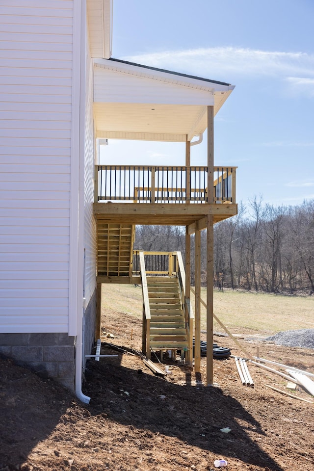 5590 Chambers Rd, Cumberland Furnace, TN 37051 - view of home's exterior with stairway and a wooden deck