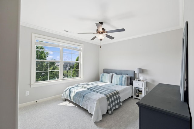 4181 Miles Johnson Pkwy, Spring Hill, TN 37174 - bedroom featuring crown molding, carpet floors, baseboards, and a ceiling fan
