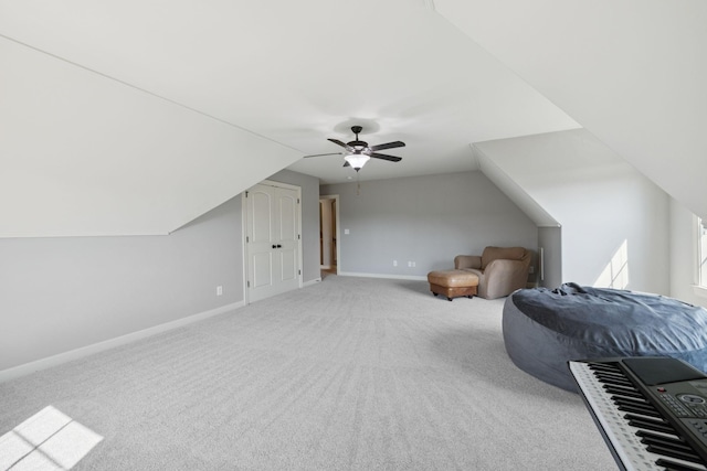 4181 Miles Johnson Pkwy, Spring Hill, TN 37174 - bonus room featuring baseboards, carpet, ceiling fan, and lofted ceiling