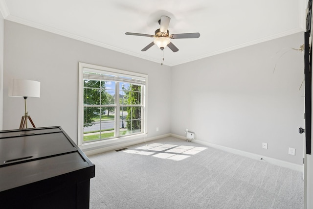 4181 Miles Johnson Pkwy, Spring Hill, TN 37174 - interior space featuring carpet flooring, ornamental molding, baseboards, and a ceiling fan