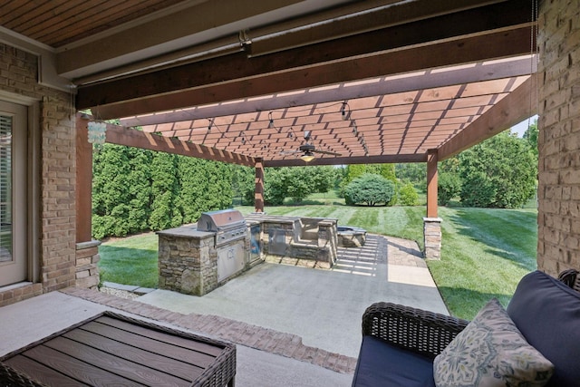 4181 Miles Johnson Pkwy, Spring Hill, TN 37174 - view of patio with a pergola and a ceiling fan