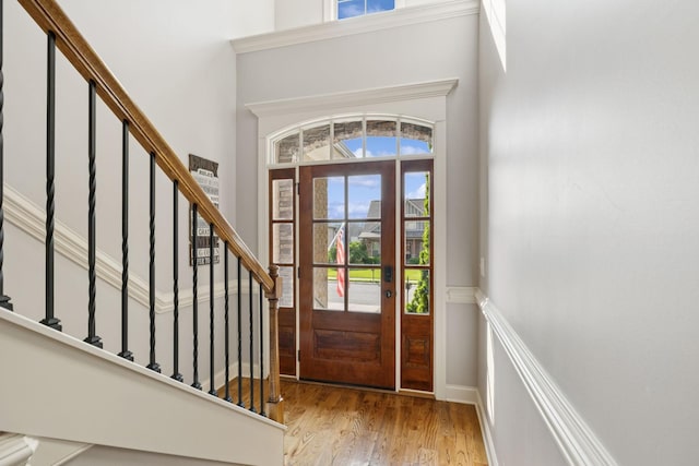 4181 Miles Johnson Pkwy, Spring Hill, TN 37174 - foyer featuring wood finished floors, stairway, and a towering ceiling