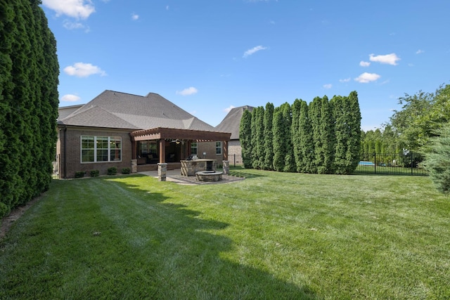 4181 Miles Johnson Pkwy, Spring Hill, TN 37174 - view of yard with a pergola, a fire pit, and a patio