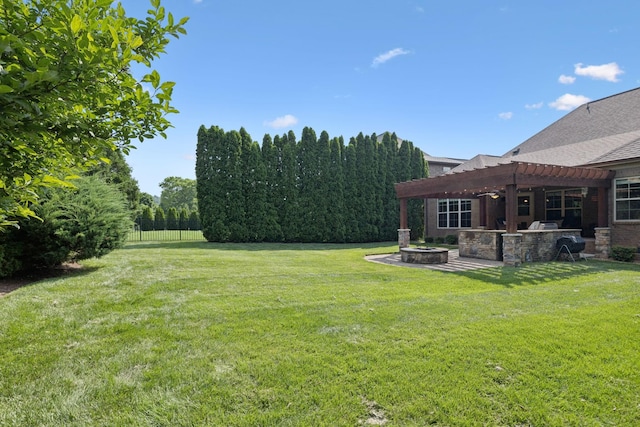 4181 Miles Johnson Pkwy, Spring Hill, TN 37174 - view of yard with a pergola, an outdoor fire pit, and a patio