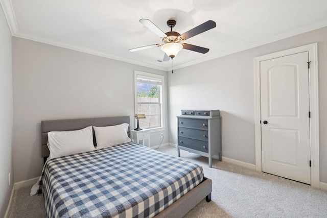 4181 Miles Johnson Pkwy, Spring Hill, TN 37174 - carpeted bedroom featuring baseboards, crown molding, and ceiling fan