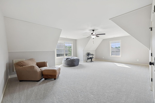 4181 Miles Johnson Pkwy, Spring Hill, TN 37174 - living area with carpet floors, lofted ceiling, plenty of natural light, and baseboards