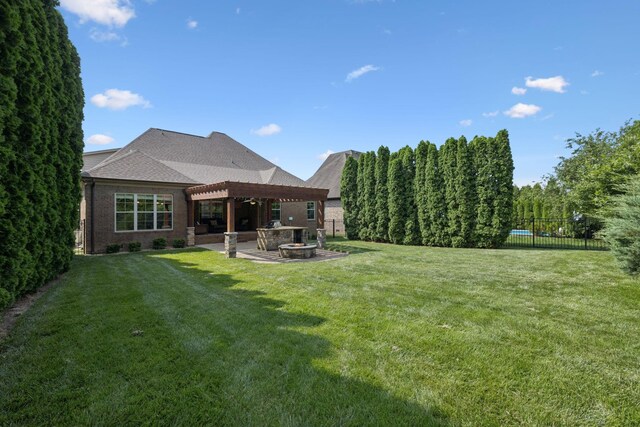 4181 Miles Johnson Pkwy, Spring Hill, TN 37174 - view of yard featuring a pergola, an outdoor fire pit, and a patio