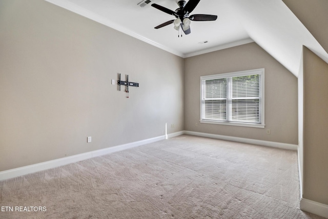 550 Stone Villa Ln, Knoxville, TN 37934 - carpeted empty room featuring ceiling fan, baseboards, and vaulted ceiling