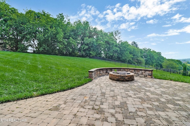 550 Stone Villa Ln, Knoxville, TN 37934 - view of patio / terrace featuring a fire pit