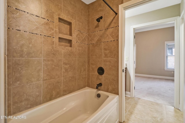 550 Stone Villa Ln, Knoxville, TN 37934 - bathroom with shower / tub combination, baseboards, and tile patterned floors