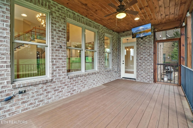 550 Stone Villa Ln, Knoxville, TN 37934 - deck with a ceiling fan