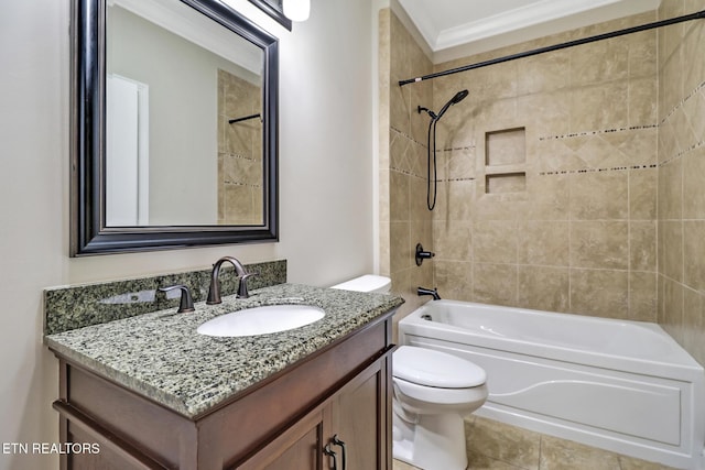 550 Stone Villa Ln, Knoxville, TN 37934 - full bath featuring toilet, vanity, shower / tub combination, and tile patterned floors