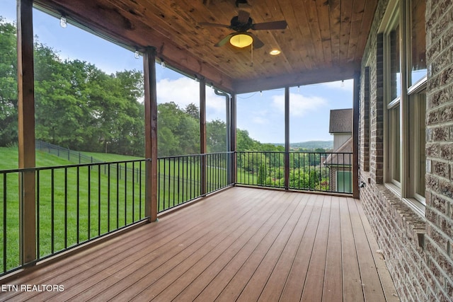550 Stone Villa Ln, Knoxville, TN 37934 - unfurnished sunroom with ceiling fan