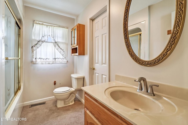 1396 N York Hwy Unit 1396, Jamestown, TN 38556 - full bath featuring vanity, toilet, baseboards, and bath / shower combo with glass door