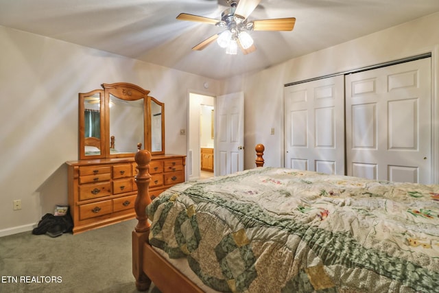 1396 N York Hwy Unit 1396, Jamestown, TN 38556 - carpeted bedroom with a closet, baseboards, and ceiling fan