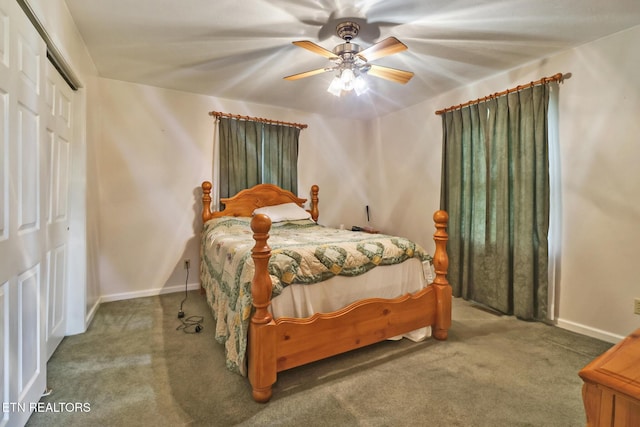 1396 N York Hwy Unit 1396, Jamestown, TN 38556 - carpeted bedroom with baseboards, a closet, and a ceiling fan