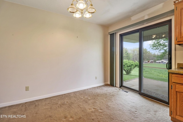 1396 N York Hwy Unit 1396, Jamestown, TN 38556 - unfurnished room with carpet, a chandelier, and baseboards