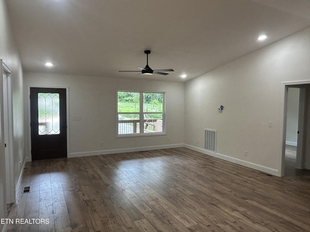 342 N Norris St, Jamestown, TN 38556 - foyer with hardwood / wood-style floors, a ceiling fan, plenty of natural light, baseboards, and recessed lighting