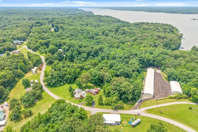 6085 Blue Springs Rd, Cadiz, KY 42211 - drone / aerial view of a heavily wooded area and a large body of water