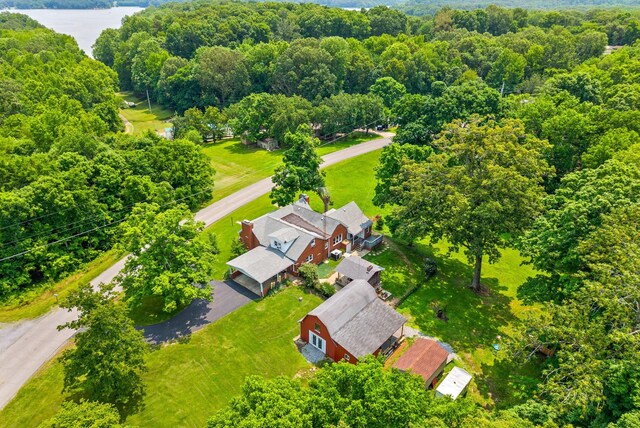 6085 Blue Springs Rd, Cadiz, KY 42211 - drone / aerial view of a forest and a large body of water