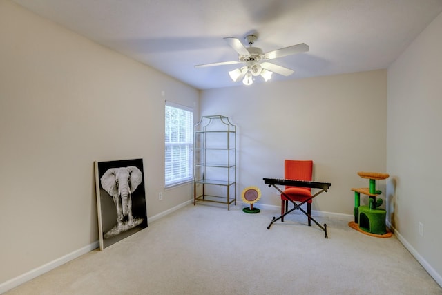 5035 Preserve Blvd, Antioch, TN 37013 - carpeted home office featuring a ceiling fan and baseboards