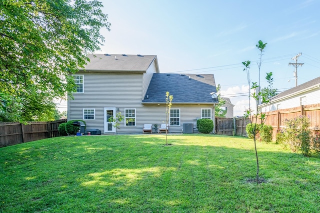 5035 Preserve Blvd, Antioch, TN 37013 - back of property featuring central air condition unit and a shingled roof