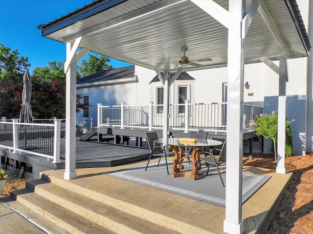 2207 Oakwood Ct, Franklin, TN 37064 - view of patio with a ceiling fan and a wooden deck