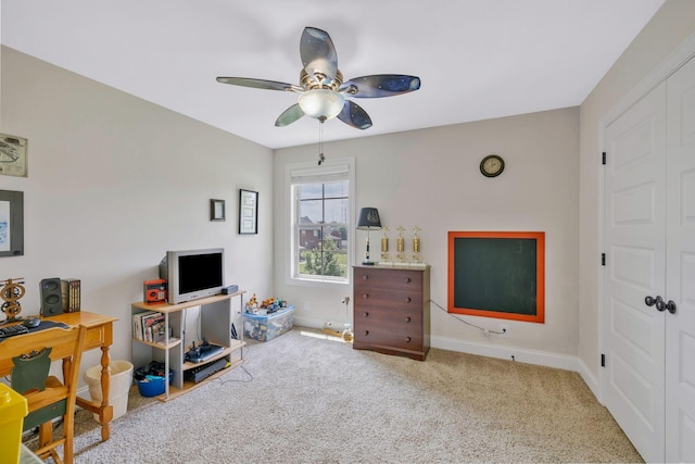 2122 Slater Dr, Murfreesboro, TN 37128 - bedroom featuring carpet floors, a closet, baseboards, and a ceiling fan