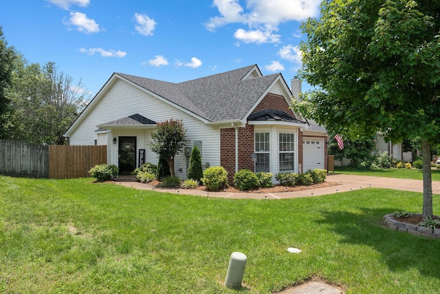 3207 Gardendale Dr, Franklin, TN 37064 - view of front facade with a shingled roof, a chimney, brick siding, and an attached garage