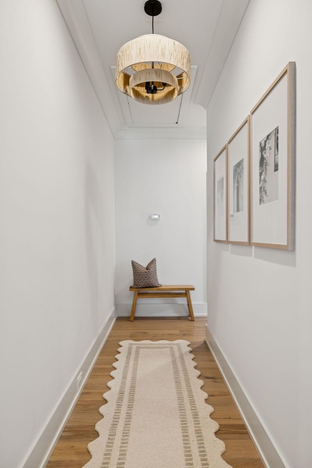 2764 Otterham Dr, Thompsons Station, TN 37179 - corridor featuring attic access, wood finished floors, and baseboards