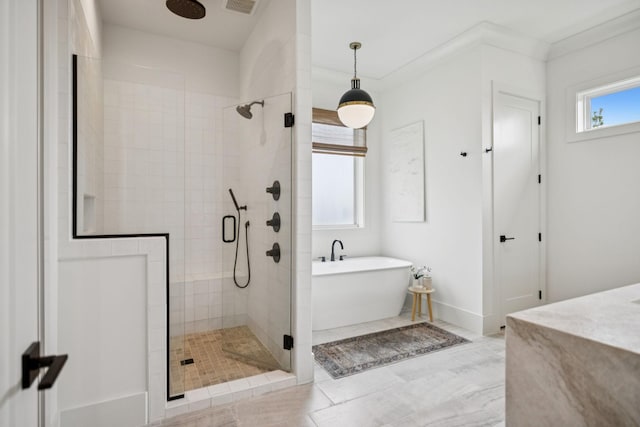 2764 Otterham Dr, Thompsons Station, TN 37179 - full bath featuring a shower stall and a freestanding tub