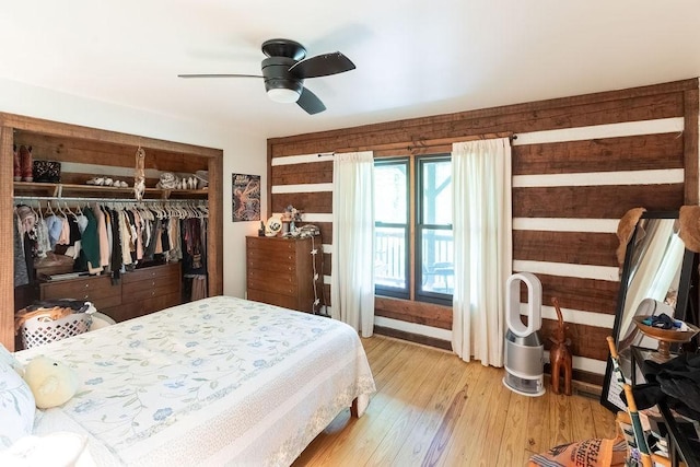 652 Northup Rd, Portland, TN 37148 - bedroom featuring a closet, light wood-type flooring, and ceiling fan