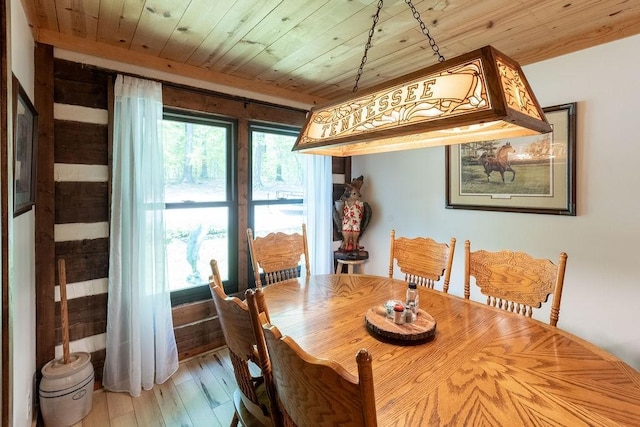 652 Northup Rd, Portland, TN 37148 - dining space featuring wooden ceiling and light wood-type flooring