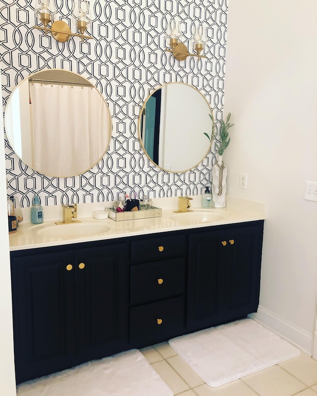 2815 Anglo Ct, Murfreesboro, TN 37129 - full bath with double vanity, baseboards, and tile patterned flooring