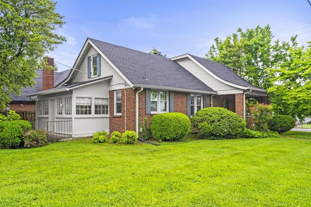 400 Connell St, Springfield, TN 37172 - view of front facade featuring brick siding, roof with shingles, and a chimney