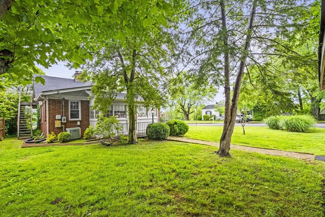 400 Connell St, Springfield, TN 37172 - view of yard featuring central air condition unit and stairs
