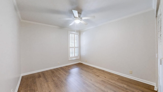 1280 Middle Tennessee Blvd Unit D6, Murfreesboro, TN 37130 - unfurnished room featuring ceiling fan, wood finished floors, baseboards, and crown molding