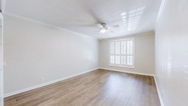 1280 Middle Tennessee Blvd Unit D6, Murfreesboro, TN 37130 - empty room featuring ceiling fan, baseboards, ornamental molding, and wood finished floors